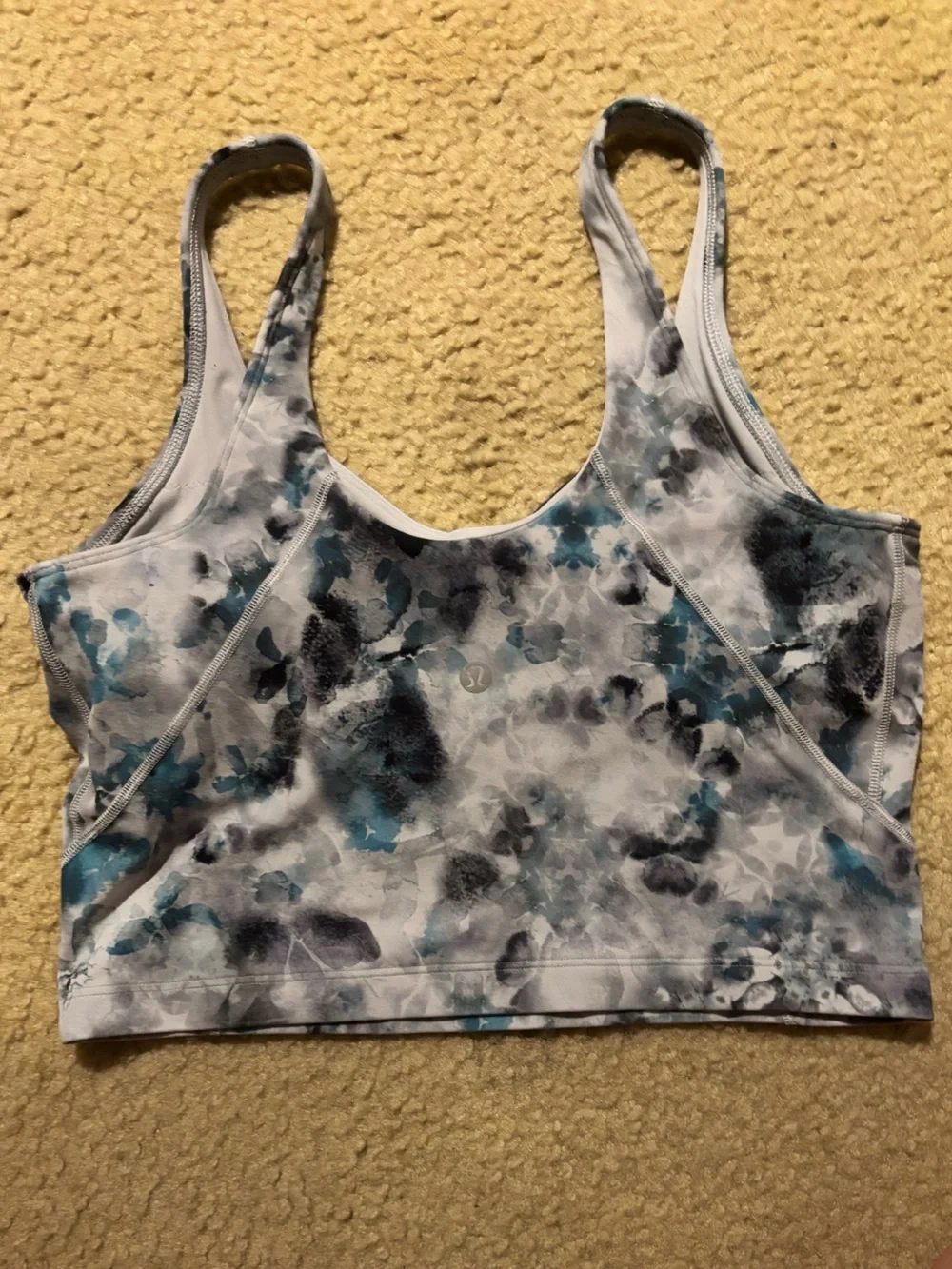 lululemon athletica Tie-Dye Blue Gray Sports align Crop Tank
